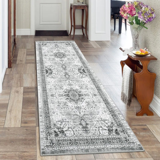 2x6 Washable Hallway Runner Rug Vintage Rug Non Slip Bottom Room Rug, Floor Carpet for Enterway, Laundry Room, Low Profile Rug